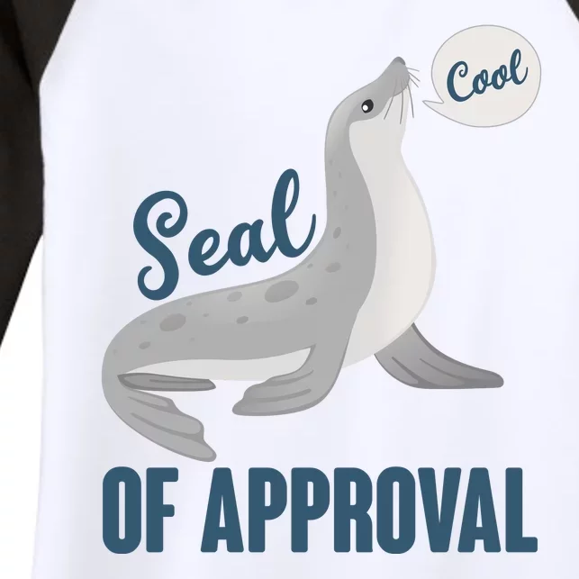 Funny Cute Seal Of Approval Women's Tri-Blend 3/4-Sleeve Raglan Shirt