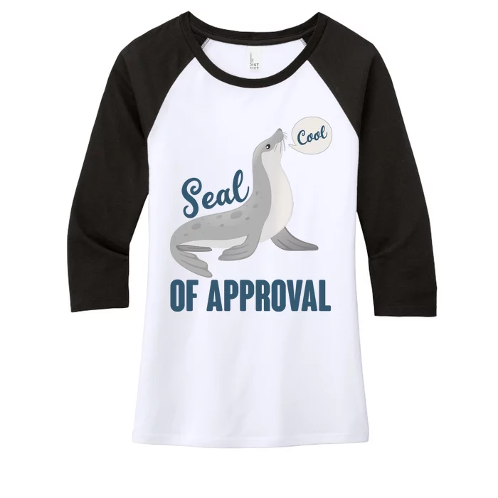 Funny Cute Seal Of Approval Women's Tri-Blend 3/4-Sleeve Raglan Shirt