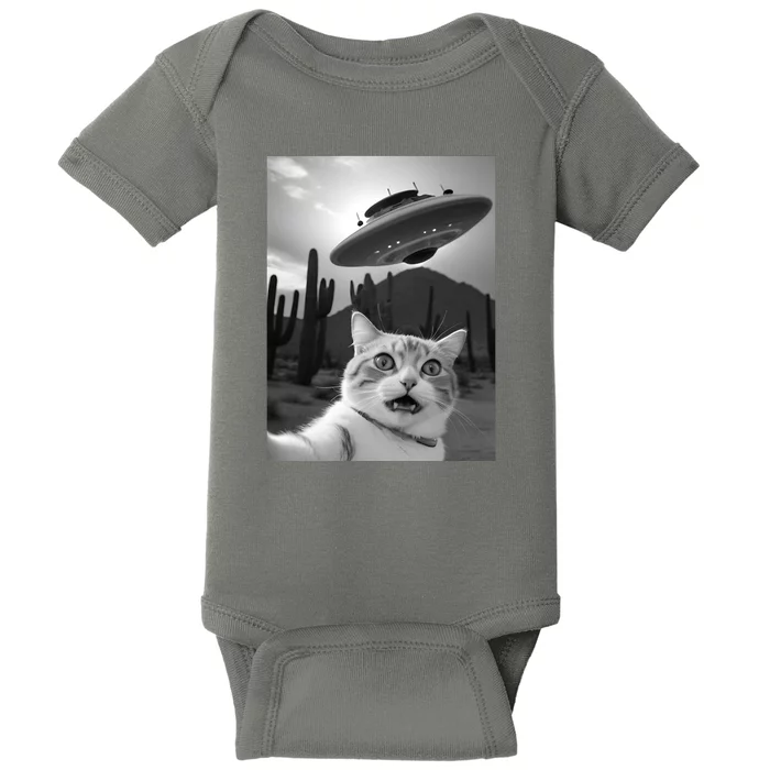 Funny Cat Selfie With A Ufo Baby Bodysuit