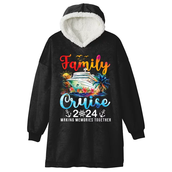 Family Cruise Ship Vacation Trip 2024 Family Cruise Matching Hooded Wearable Blanket