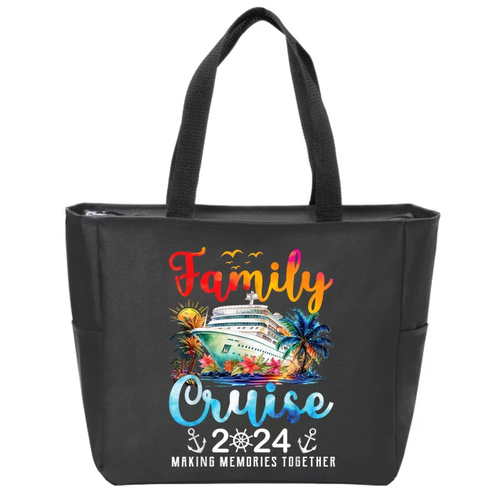 Family Cruise Ship Vacation Trip 2024 Family Cruise Matching Zip Tote Bag