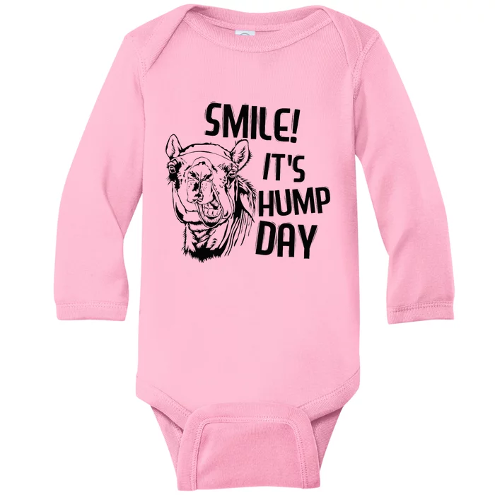 Funny Camel Smile! ItS Hump Day Funny Hump Day Baby Long Sleeve Bodysuit