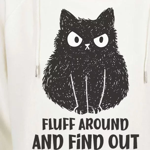 Funny Cat Shirt Fluff Around and Find Out Womens Funnel Neck Pullover Hood