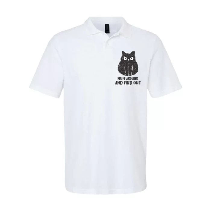 Funny Cat Shirt Fluff Around and Find Out Softstyle Adult Sport Polo