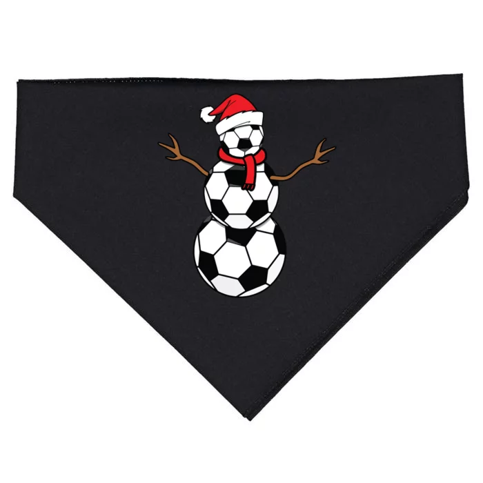 Funny Christmas Soccer Balls Santa Snowman USA-Made Doggie Bandana