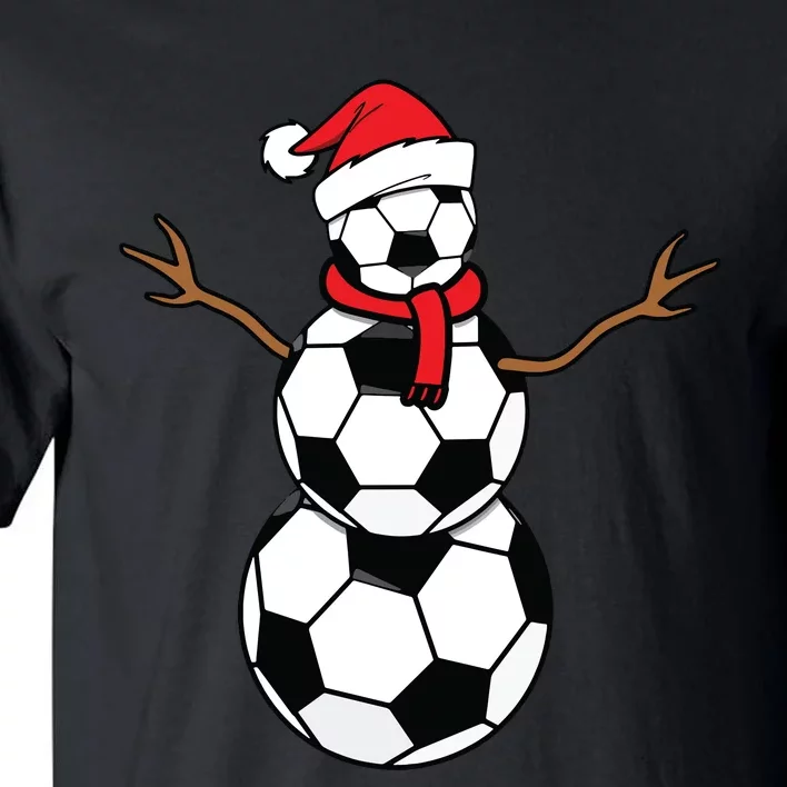 Funny Christmas Soccer Balls Santa Snowman Tall T-Shirt