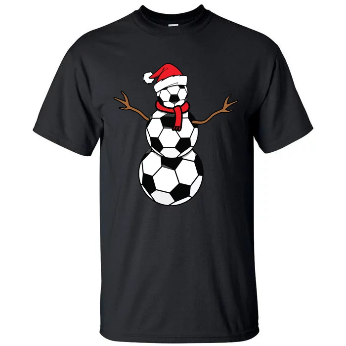 Funny Christmas Soccer Balls Santa Snowman Tall T-Shirt