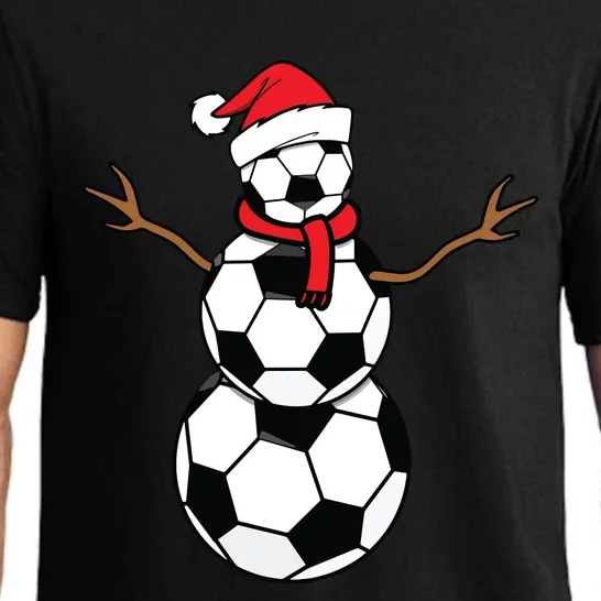 Funny Christmas Soccer Balls Santa Snowman Pajama Set