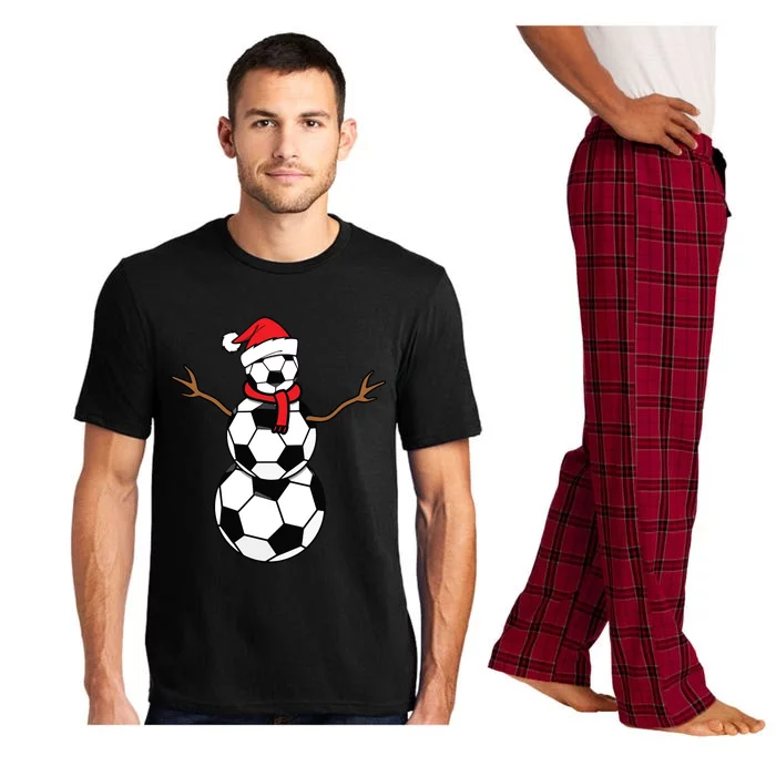 Funny Christmas Soccer Balls Santa Snowman Pajama Set