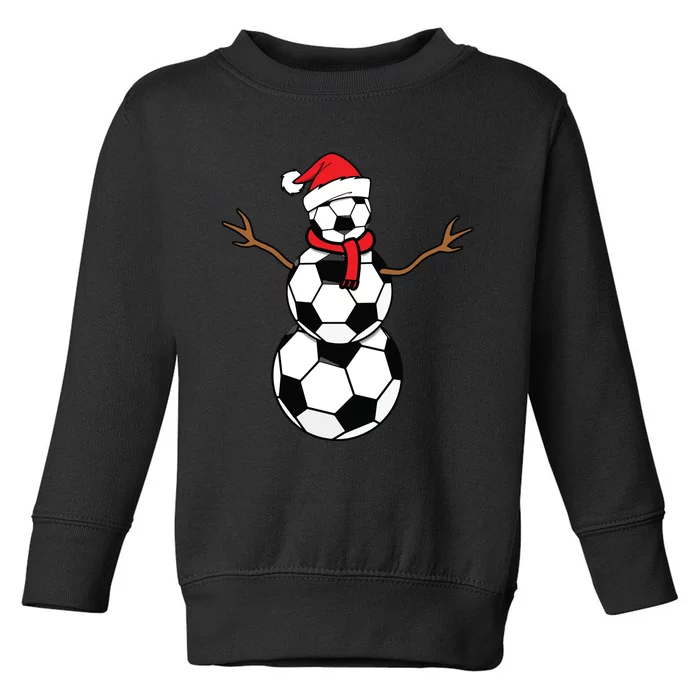 Funny Christmas Soccer Balls Santa Snowman Toddler Sweatshirt