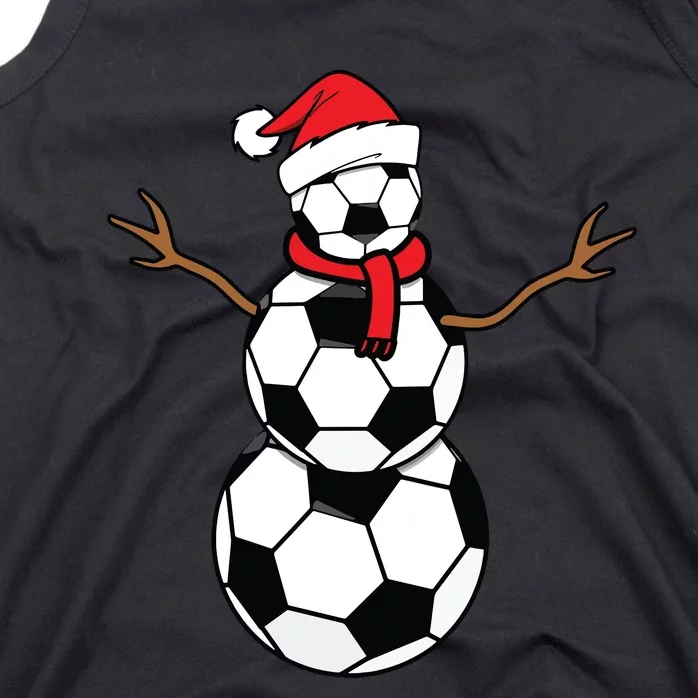 Funny Christmas Soccer Balls Santa Snowman Tank Top