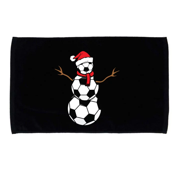 Funny Christmas Soccer Balls Santa Snowman Microfiber Hand Towel