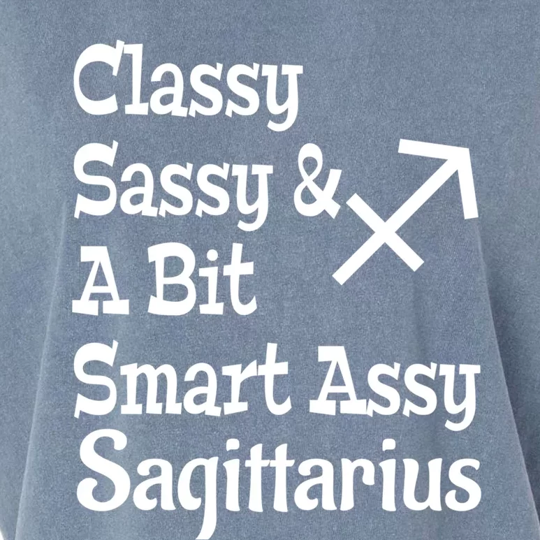 Funny Classy Sassy And A Bit Smart Assy Sagittarius Zodiac Funny Gift Garment-Dyed Women's Muscle Tee