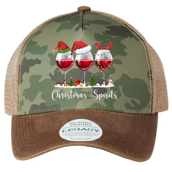 Funny Christmas Spirits Glasses Of Wine Xmas Ing Party Cool Gift Legacy Tie Dye Trucker Hat