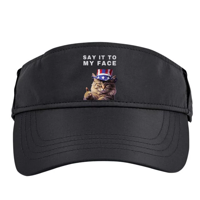 Funny Cat Say It To My Face Kamala Harris Adult Drive Performance Visor