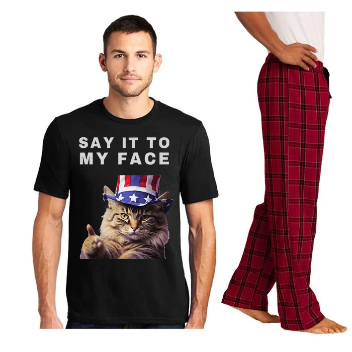 Funny Cat Say It To My Face Kamala Harris Pajama Set