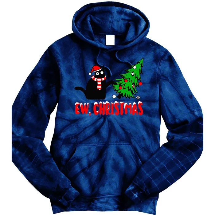 Funny Cats Sarcastic Anti Christmas Cats Tie Dye Hoodie