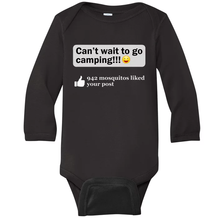 Funny Camping Saying Humor Outdoorsy Joke Camp Gear Gift Baby Long Sleeve Bodysuit