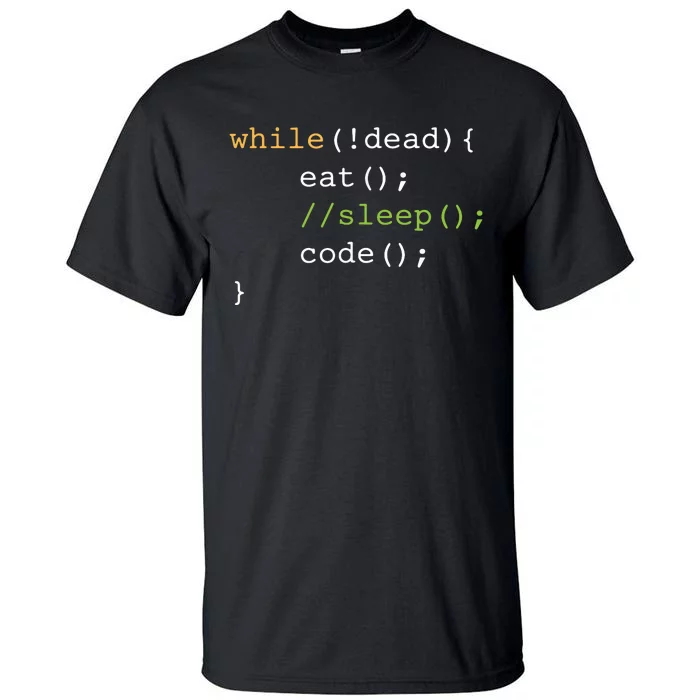 Funny Computer Science Programmer Eat Sleep Code Tall T-Shirt