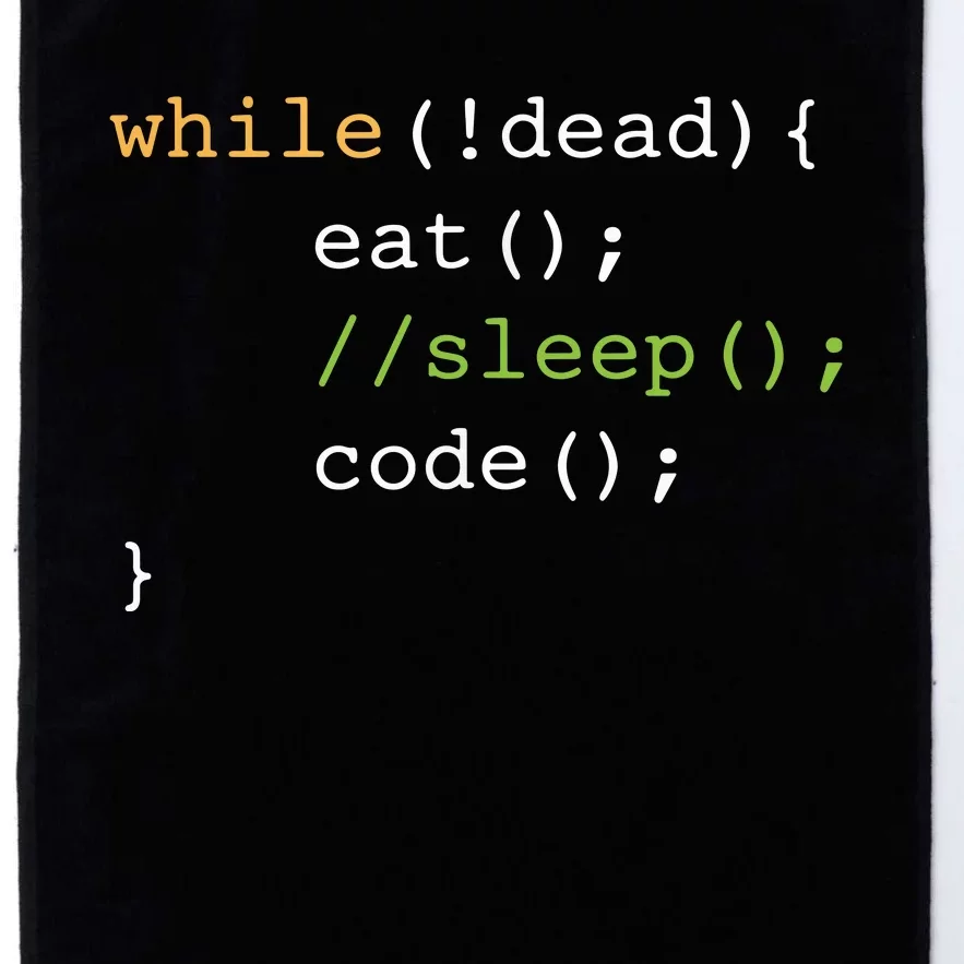 Funny Computer Science Programmer Eat Sleep Code Platinum Collection Golf Towel