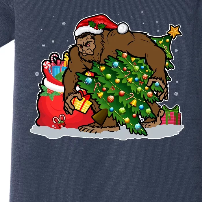 Funny Christmas Santa Sasquatch Bigfoot Baby Bodysuit