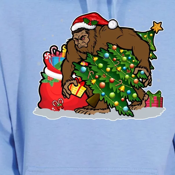 Funny Christmas Santa Sasquatch Bigfoot Unisex Surf Hoodie