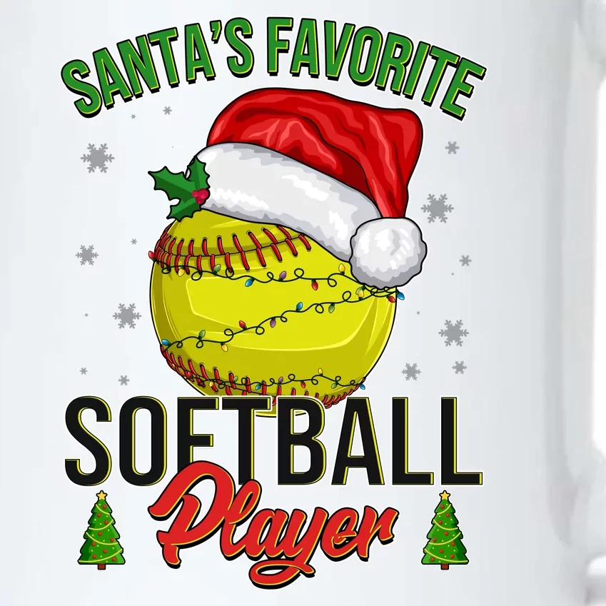 Funny Christmas Santa's Favorite Softball Player Black Color Changing Mug