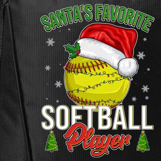 Funny Christmas Santa's Favorite Softball Player City Backpack