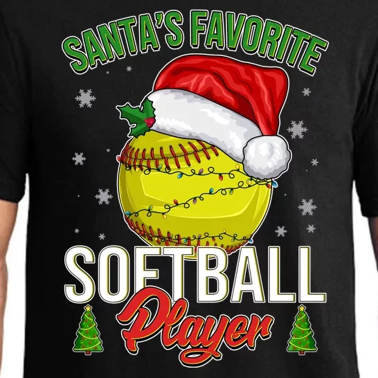 Funny Christmas Santa's Favorite Softball Player Pajama Set