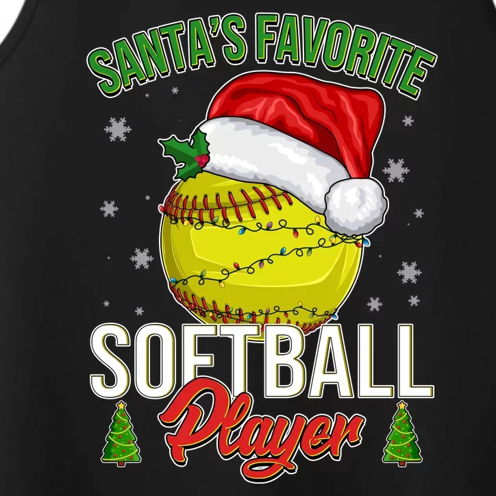 Funny Christmas Santa's Favorite Softball Player Performance Tank