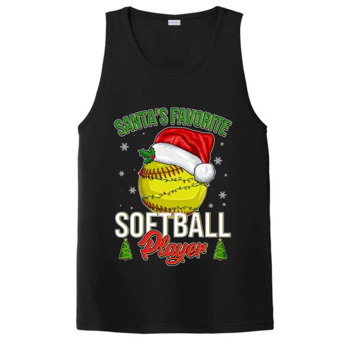 Funny Christmas Santa's Favorite Softball Player Performance Tank