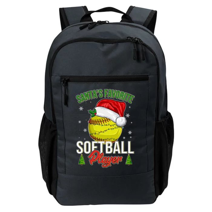 Funny Christmas Santa's Favorite Softball Player Daily Commute Backpack