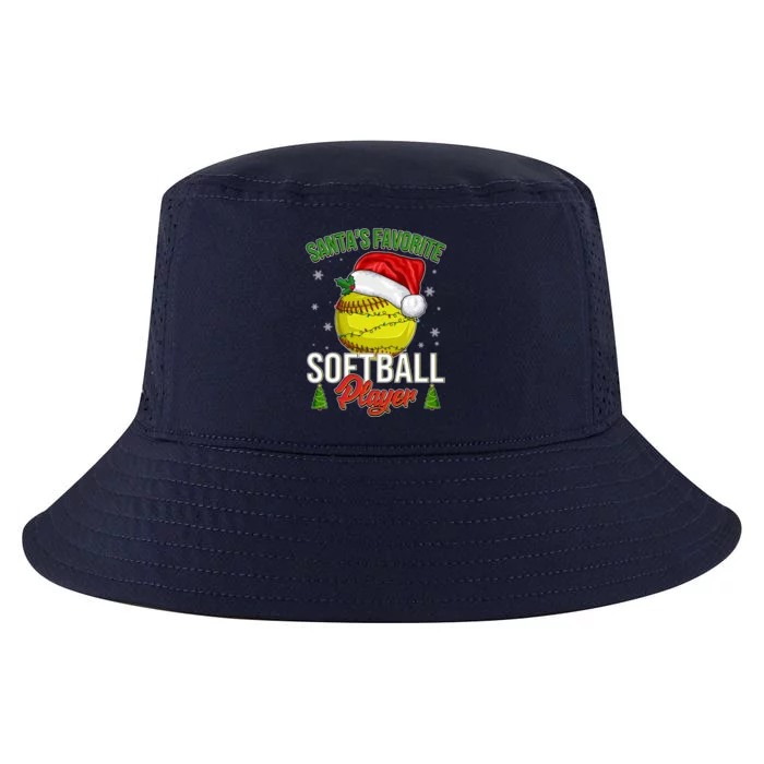 Funny Christmas Santa's Favorite Softball Player Cool Comfort Performance Bucket Hat