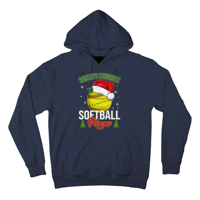 Funny Christmas Santa's Favorite Softball Player Hoodie