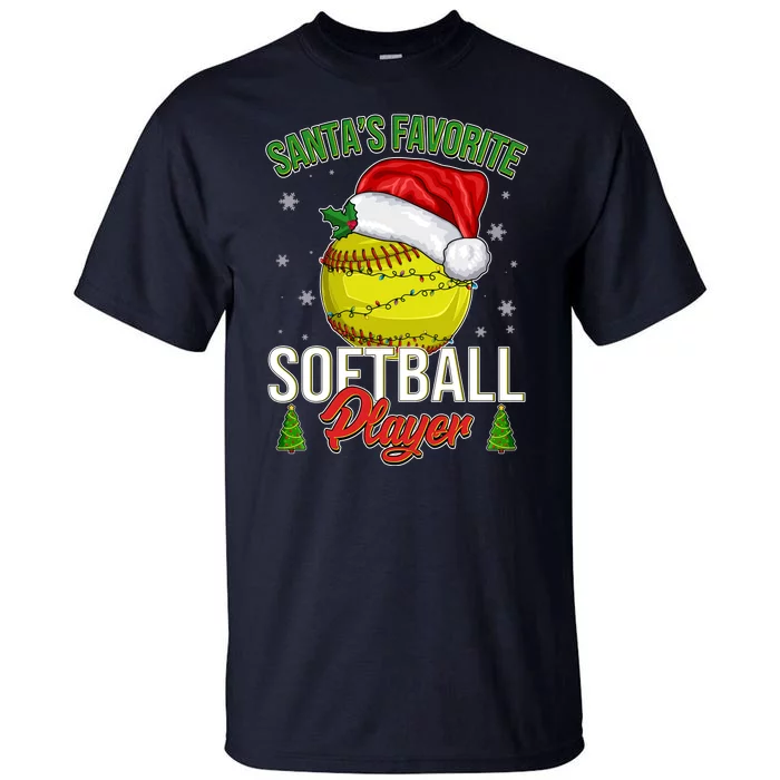 Funny Christmas Santa's Favorite Softball Player Tall T-Shirt