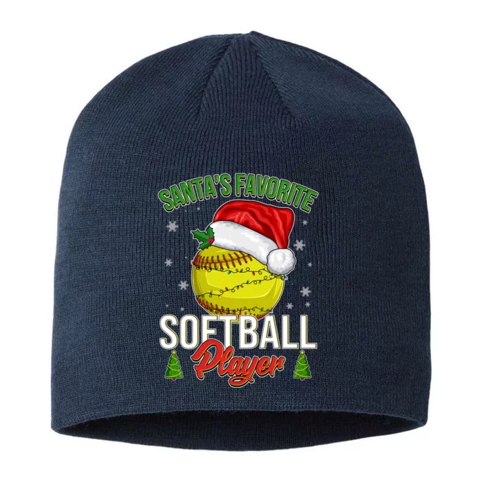 Funny Christmas Santa's Favorite Softball Player 8 1/2in Sustainable Knit Beanie