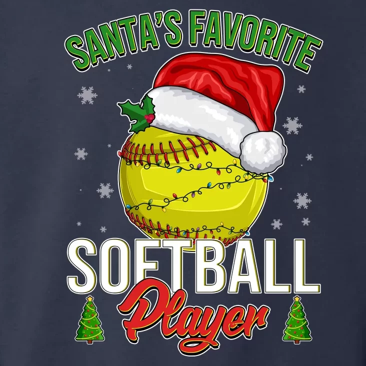 Funny Christmas Santa's Favorite Softball Player Toddler Hoodie