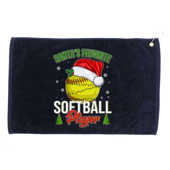 Funny Christmas Santa's Favorite Softball Player Grommeted Golf Towel