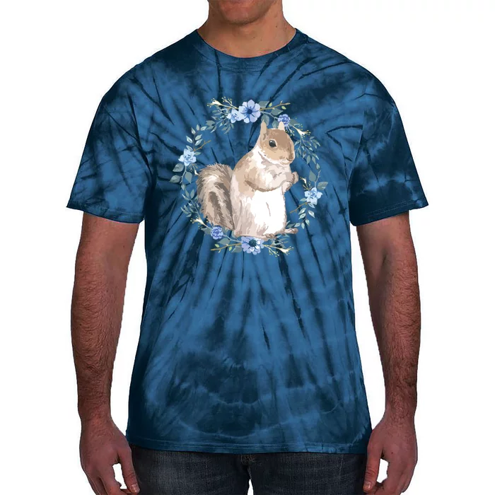 Flower Circle Squirrel Tie-Dye T-Shirt