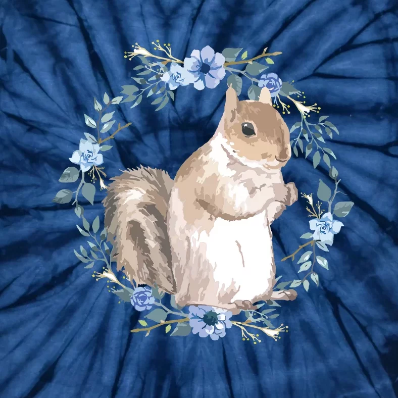 Flower Circle Squirrel Tie-Dye T-Shirt