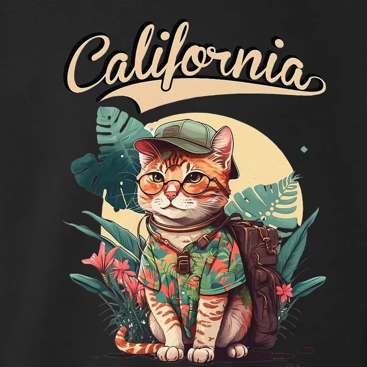 Funny California Stylish Cat in beach clothes Toddler Hoodie