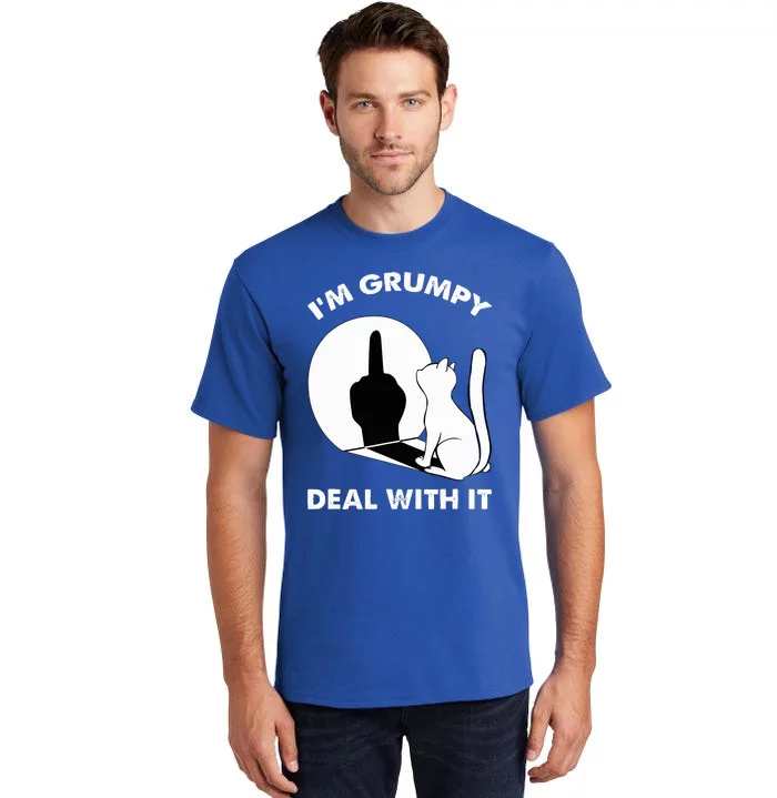 Funny Cat Shadow I'm Grumpy Deal With It Tall T-Shirt