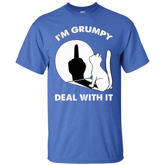 Funny Cat Shadow I'm Grumpy Deal With It Tall T-Shirt