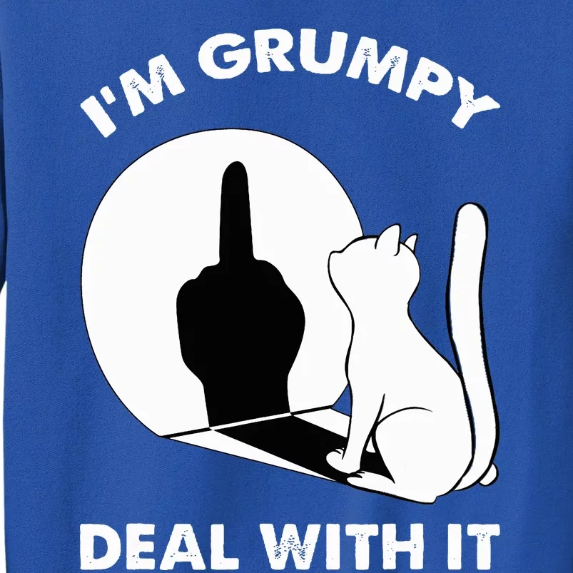 Funny Cat Shadow I'm Grumpy Deal With It Tall Sweatshirt