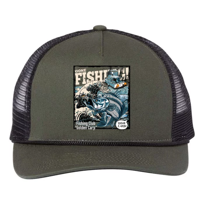 Fishing Club Season Open Retro Rope Trucker Hat Cap