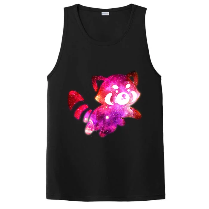 Funny Cute Space Galaxy Red Panda Performance Tank