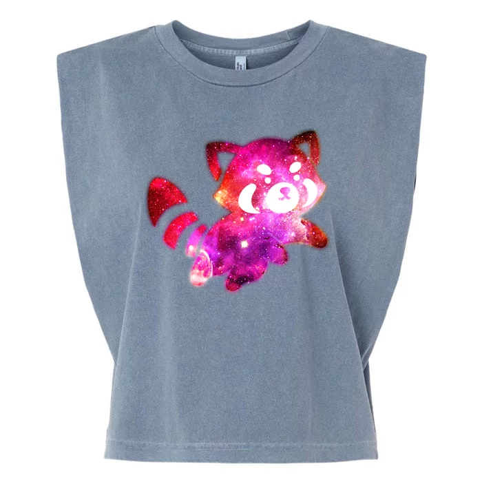 Funny Cute Space Galaxy Red Panda Garment-Dyed Women's Muscle Tee