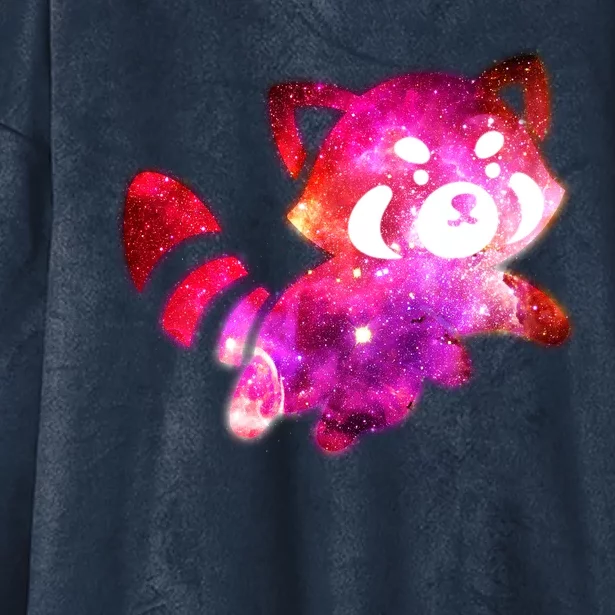 Funny Cute Space Galaxy Red Panda Hooded Wearable Blanket