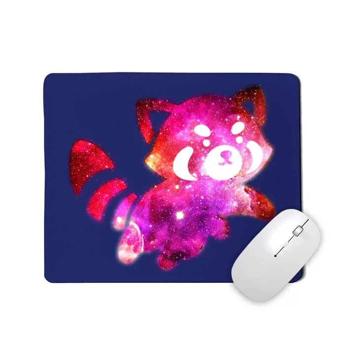 Funny Cute Space Galaxy Red Panda Mousepad