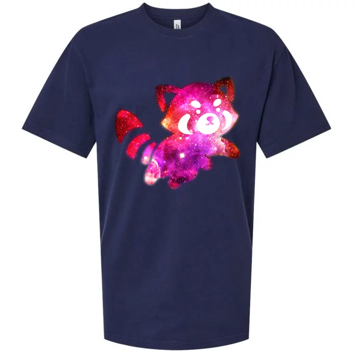 Funny Cute Space Galaxy Red Panda Sueded Cloud Jersey T-Shirt